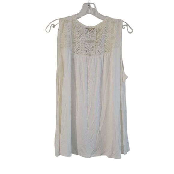 Blue and White Sleeveless Embellished Blouse - Picture 4 of 5